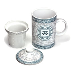 中国茶用の茶漉し付きマグカップ